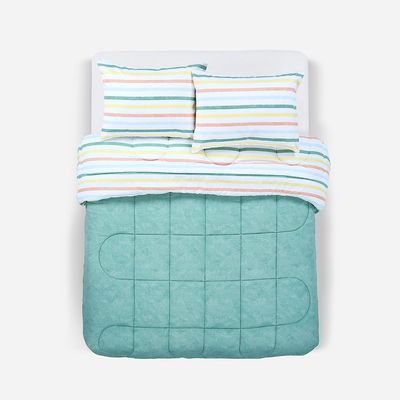 Imagen 2 del producto Plumón Reversible Soft Touch Anselmo Verde 2 Plazas