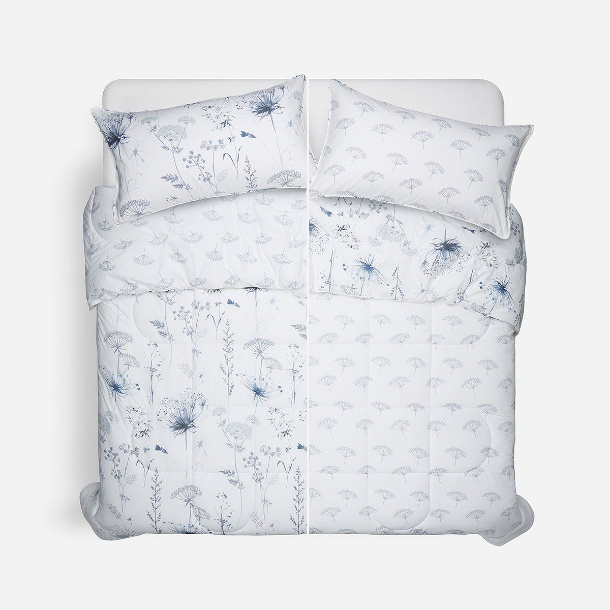 ROSEN - Plumón Algodón Reversible Valencia Azul/Blanco King