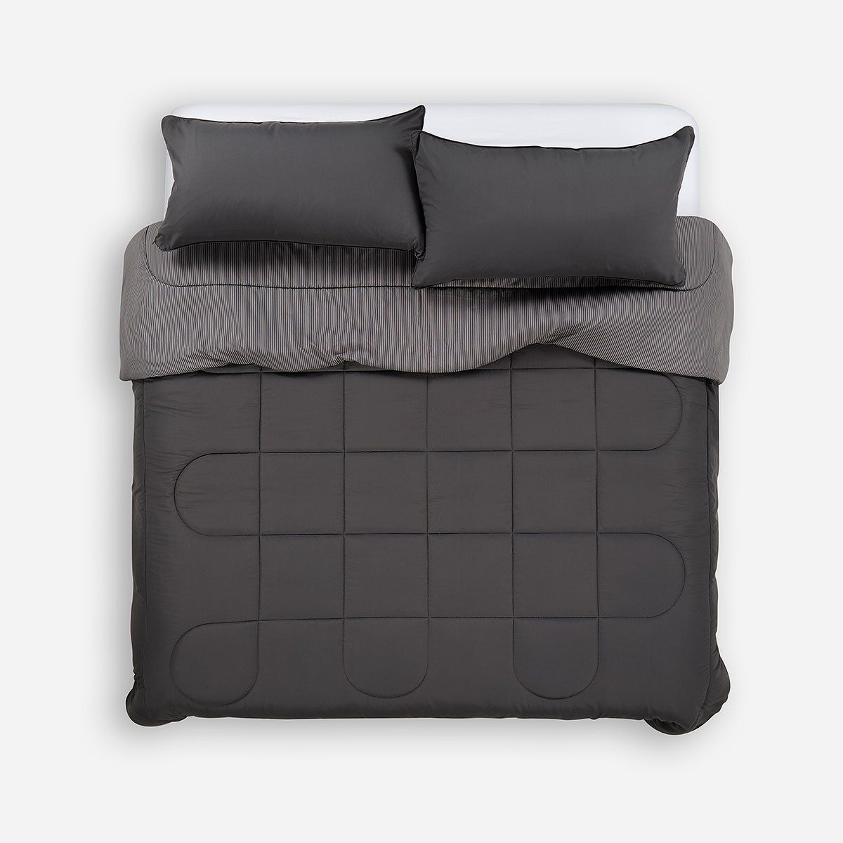 ROSEN - Plumón Bicolor Lines Reversible Charcoal King