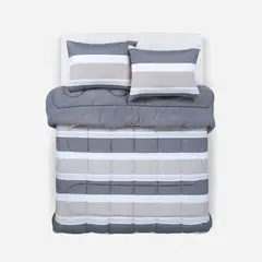 ROSEN - Plumón Reversible Soft Touch Amaro Gris 2 Plazas