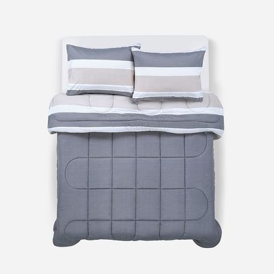 Imagen 2 del producto Plumón Reversible Soft Touch Amaro Gris 2 Plazas