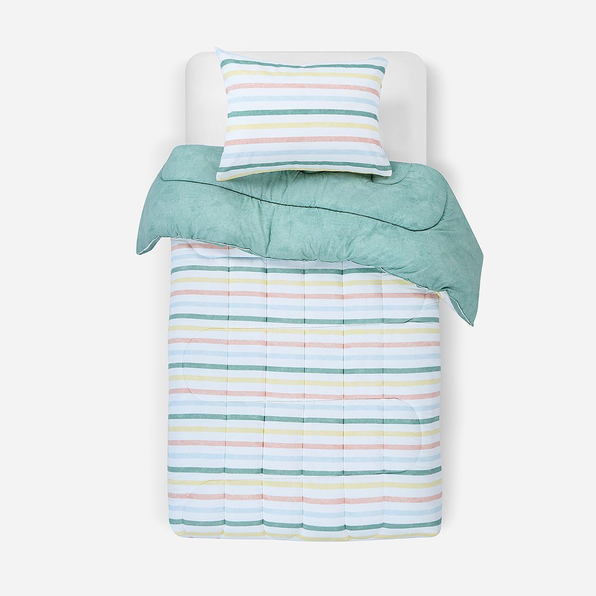 ROSEN - Plumón Reversible Soft Touch Anselmo Verde 1,5 Plazas