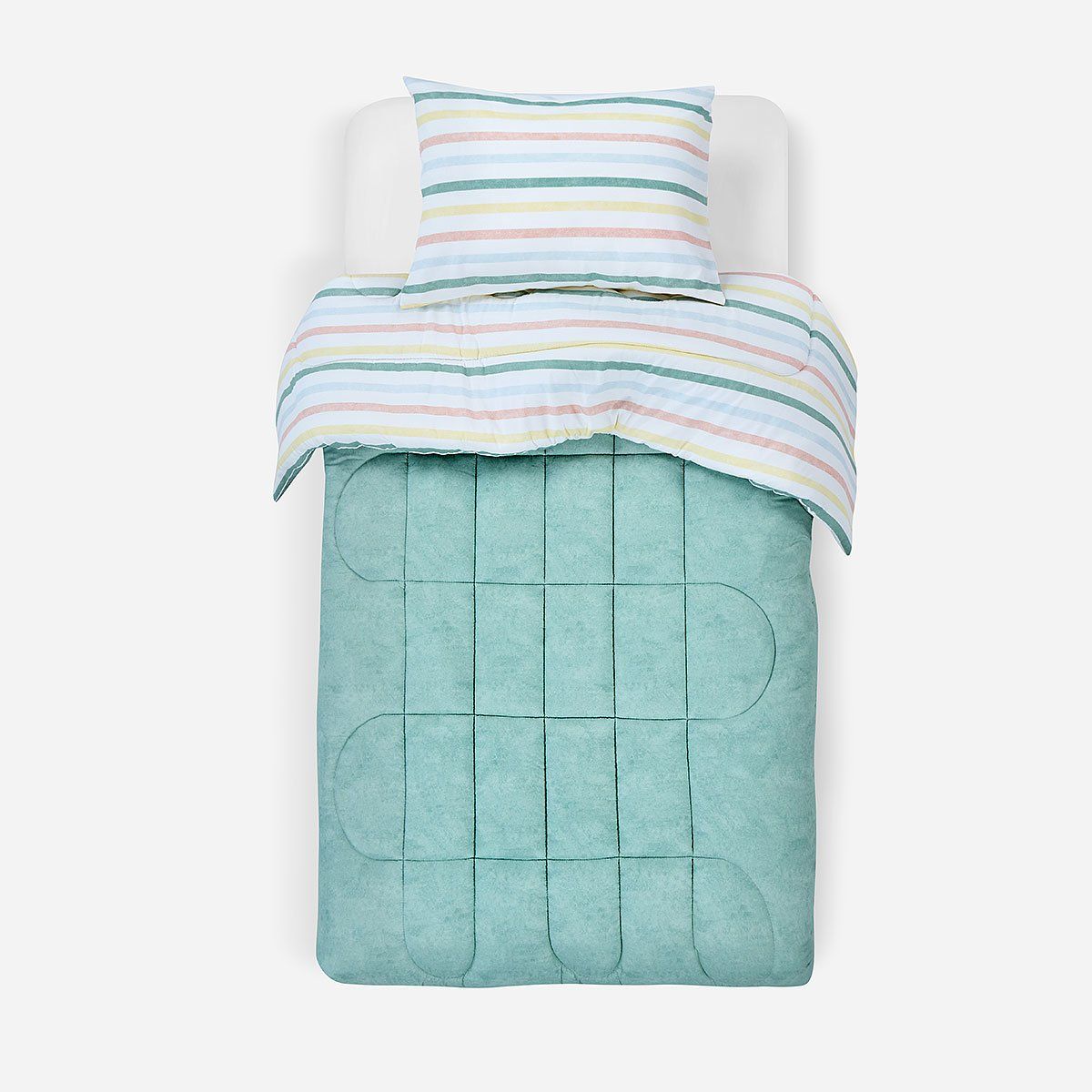 ROSEN - Plumón Reversible Soft Touch Anselmo Verde 1,5 Plazas