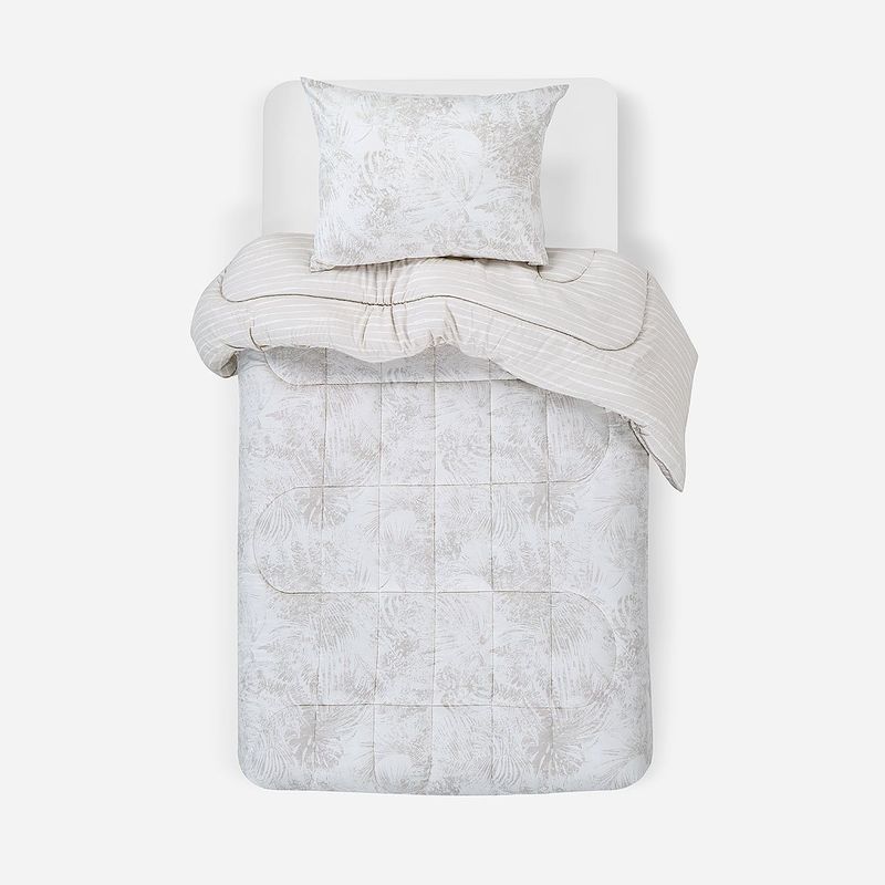 ROSEN - Plumón Reversible Soft Touch Amelia Beige 1,5 Plazas
