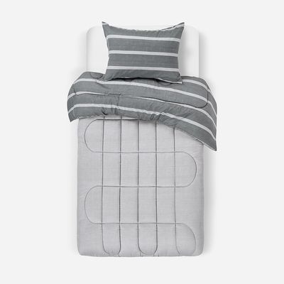 Imagen 2 del producto Plumón Reversible Soft Touch Alonso Gris 1,5 Plazas