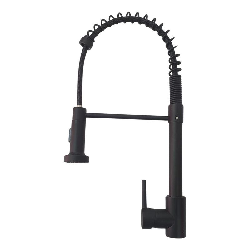 GENERICO - Grifo Monomando Lavaplatos Extensible Negro Mate Profesional