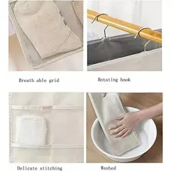 GENERICO - Organizador Colgante de Ropa Interior con 6 Compartimentos