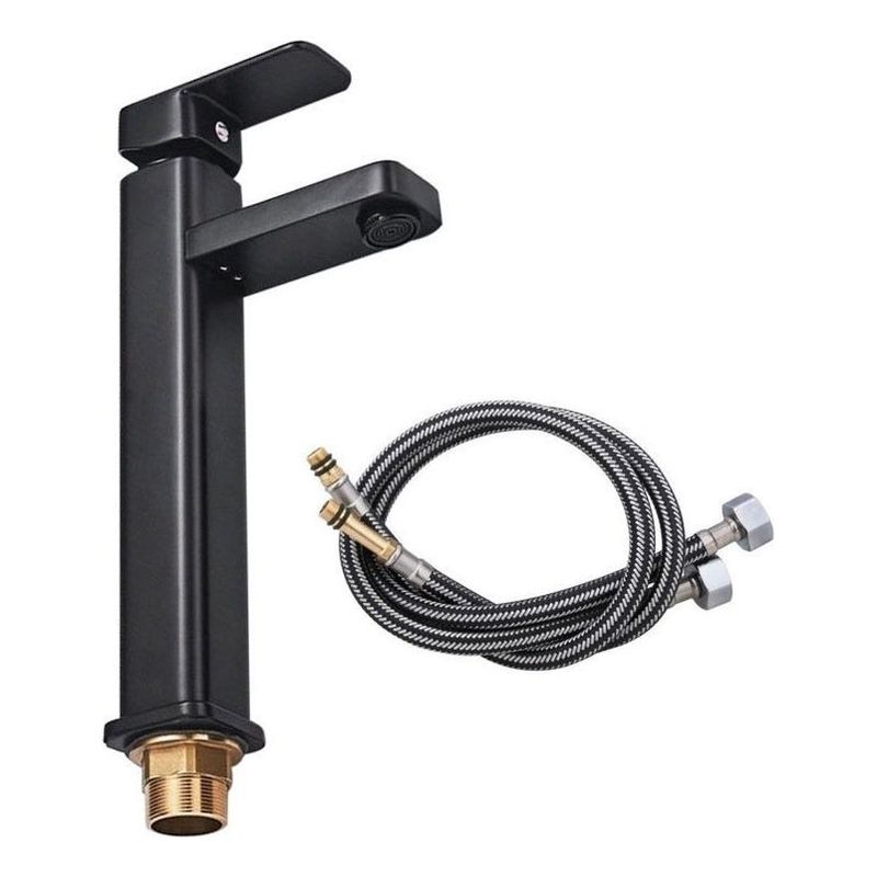 GENERICO - Llave Monomando de Acero Negro Mate para Lavamanos 30cm
