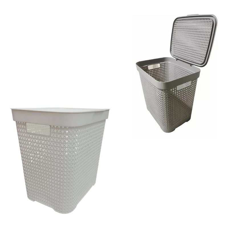 GENERICO - Canasto Rectangular Organizador de Ropa Sucia con Tapa