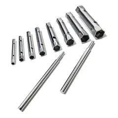 GENERICO - Set de Llaves Tubo de Acero 10 Piezas Medidas 6 a 22 mm