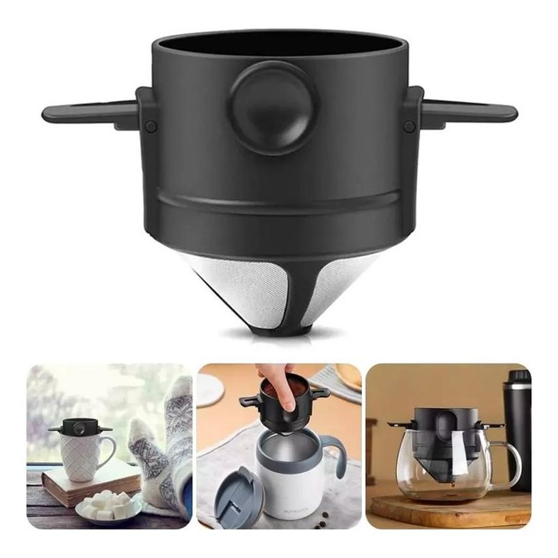 GENERICO - Filtro de café portátil de acero inoxidable para camping