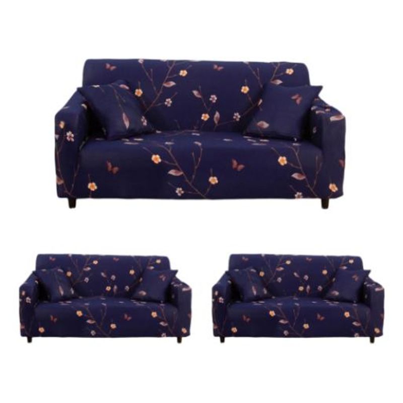 GENERICO - Funda Elástica para Sillones con Diseño de Triángulos Naranjas