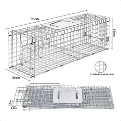 GENERICO - Jaula Trampa Plegable para Captura Segura de Animales Vivos