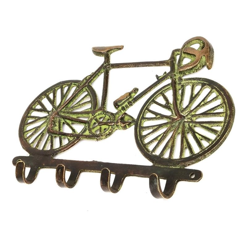 GENERICO - Perchero Decorativo de Bronce con Ganchos para Llaves y Bicicleta