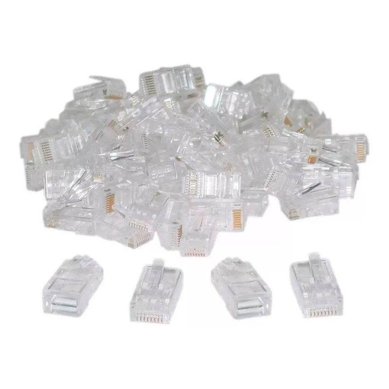 GENERICO - Fichas RJ45 Macho Doble Contacto para Cable de Red UTP