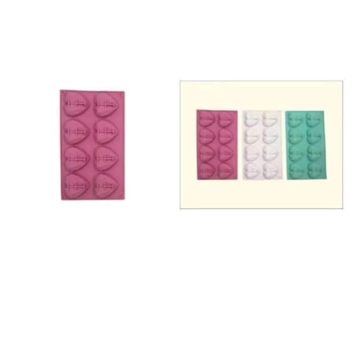 GENERICO - Molde De Silicona 8 Divisiones Forma Corazon