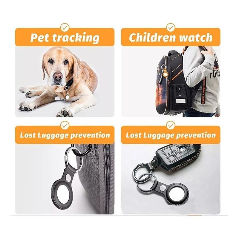 GENERICO - Funda de Cuero para Airtag - Localiza Mascotas con Estilo