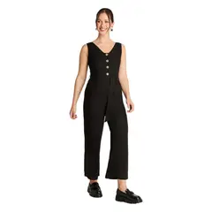 CURVI - Enterito Con Lazo Y Botones Palazzo Negro
