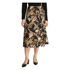 LORENZO DI PONTTI - Falda De Camant Estampada Café
