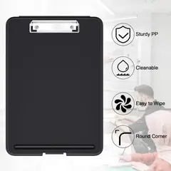 GENERICO - Portapapeles con Almacenamiento y Clip para Documentos