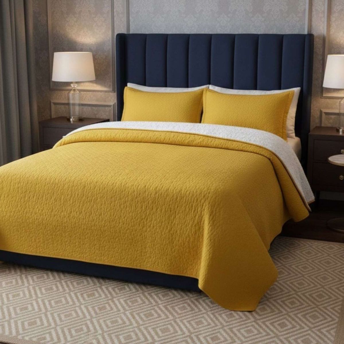 GENERICO - CUBRECAMA QUILT SHERPA PLAZA Y MEDIA 180 X 230 CM