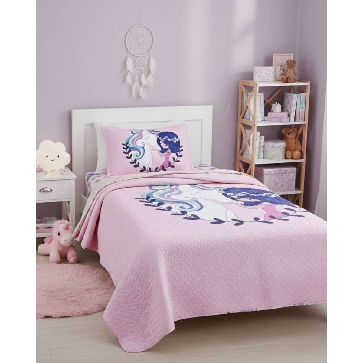 GENERICO - COBERTOR COLCHA QUILT SHERPA OTOÑO INVIERNO PLAZA Y MEDIA