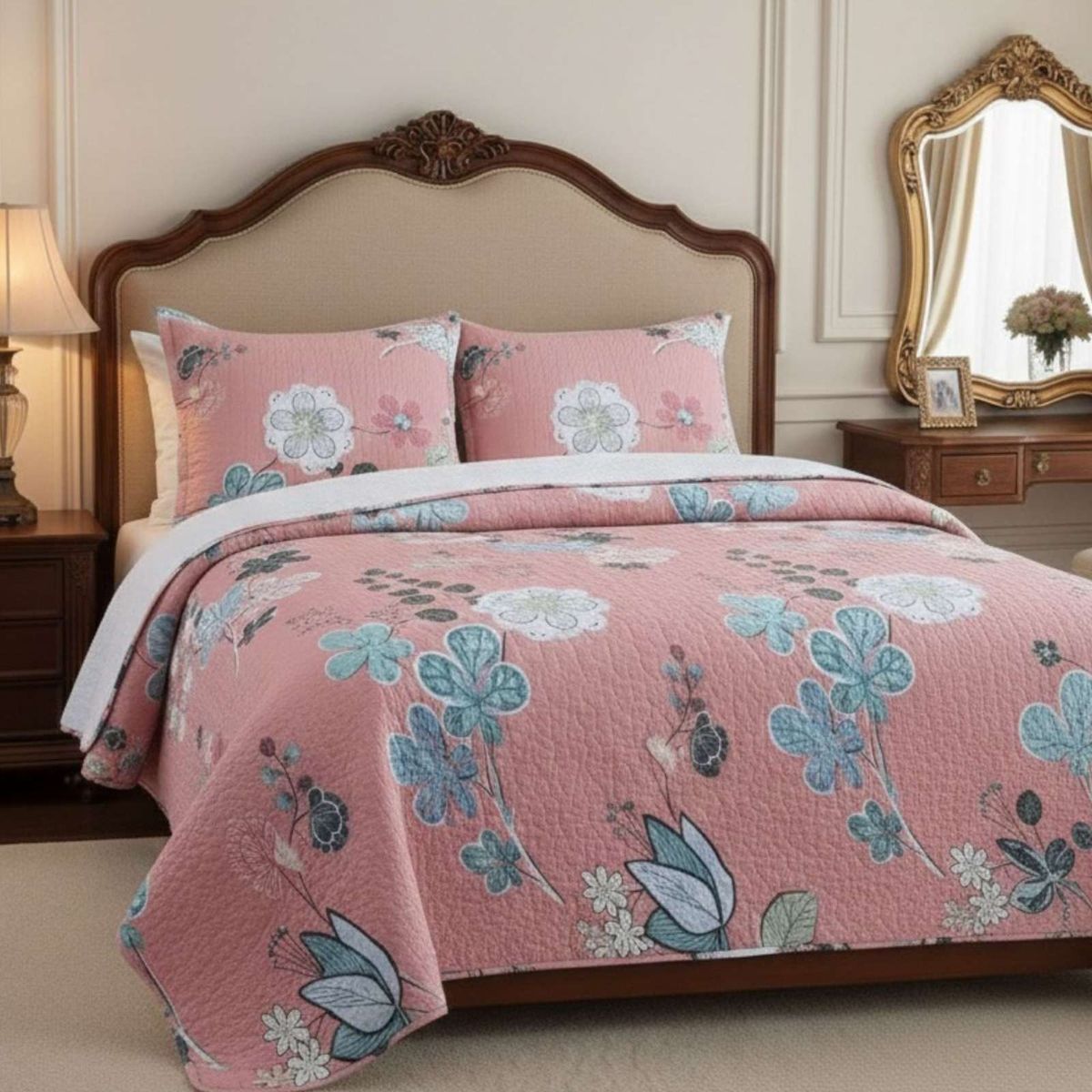 GENERICO - CUBRECAMA QUILT SHERPA PLAZA Y MEDIA 180 X 230 CM