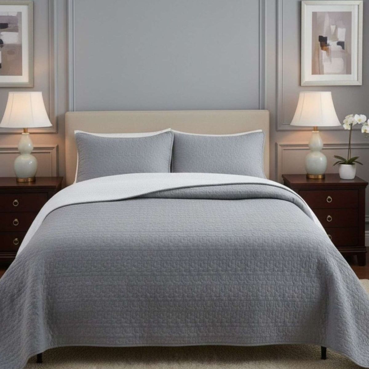 GENERICO - CUBRECAMA QUILT SHERPA PLAZA Y MEDIA 180 X 230 CM