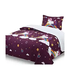 GENERICO - COBERTOR COLCHA QUILT SHERPA OTOÑO INVIERNO PLAZA Y MEDIA