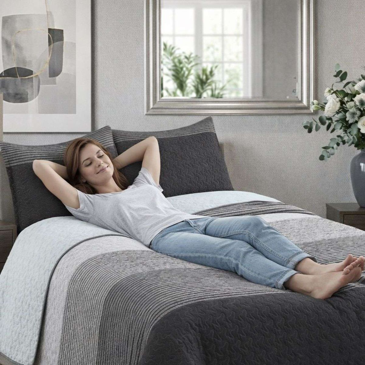 GENERICO - CUBRECAMA QUILT SHERPA PLAZA Y MEDIA 180 X 230 CM