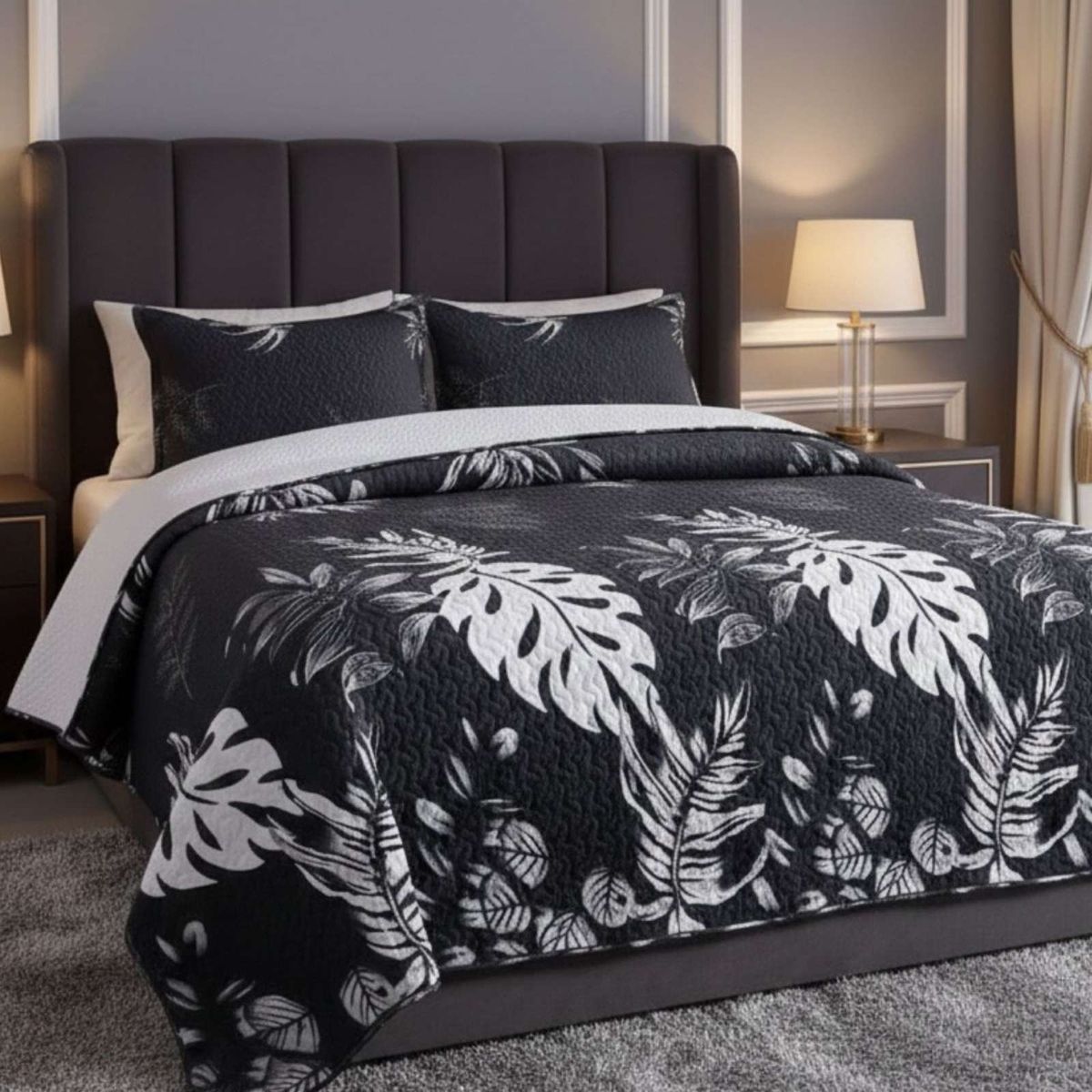 GENERICO - CUBRECAMA QUILT CON SHERPA 2 PLAZA 230 CM X 250 CM