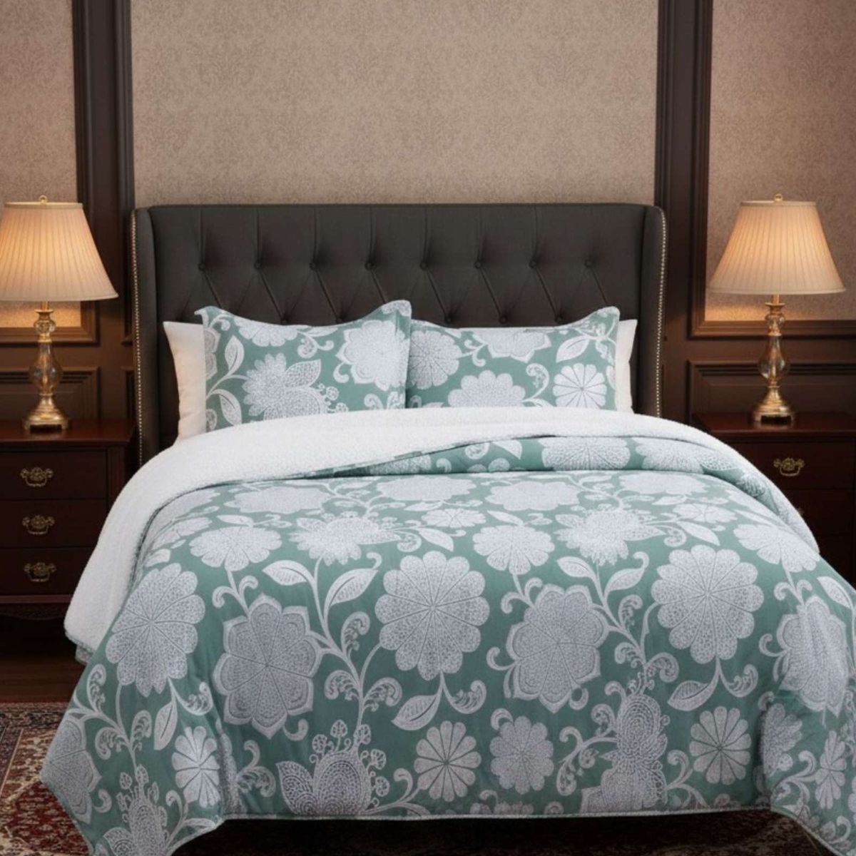 GENERICO - CUBRECAMA QUILT CON SHERPA 2 PLAZA 230 CM X 250 CM