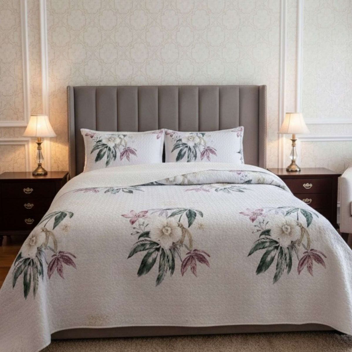 GENERICO - CUBRECAMA QUILT CON SHERPA 2 PLAZA 230 CM X 250 CM