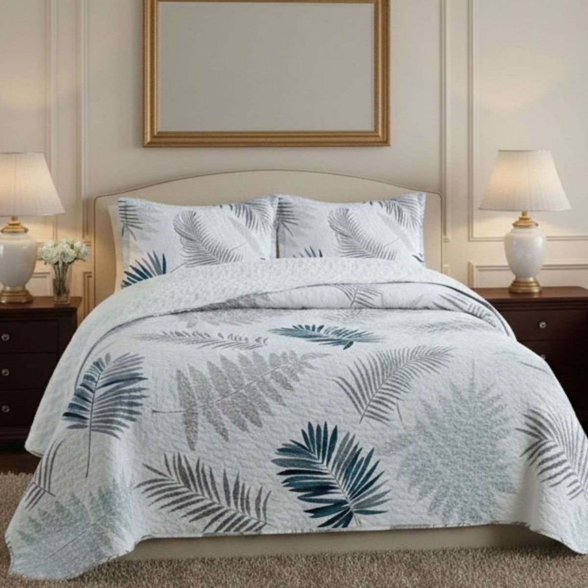 GENERICO - CUBRECAMA QUILT CON SHERPA 2 PLAZA 230 CM X 250 CM