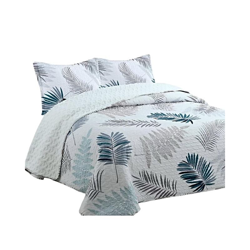 GENERICO - COBERTOR COLCHA QUILT SHERPA OTOÑO INVIERNO 2 PLAZAS