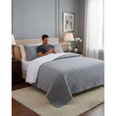 Imagen 2 del producto CUBRECAMA QUILT CON SHERPA 2 PLAZA 230 CM X 250 CM