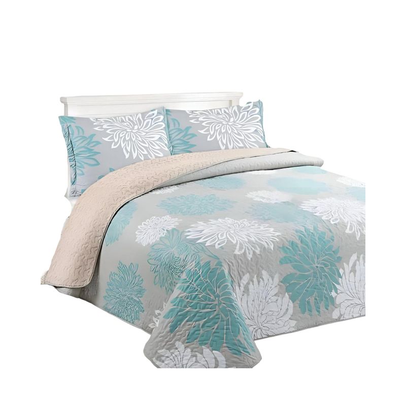 GENERICO - COBERTOR COLCHA QUILT SHERPA OTOÑO INVIERNO 2 PLAZAS