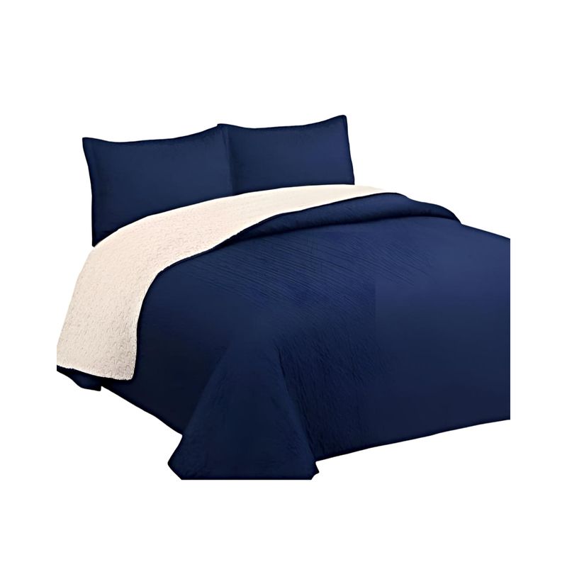 GENERICO - COBERTOR COLCHA QUILT SHERPA KING MEDIDA 250X270 cm