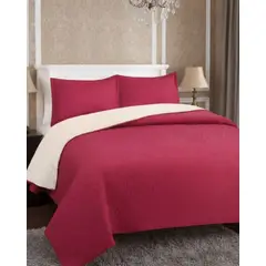 GENERICO - COBERTOR COLCHA QUILT SHERPA KING MEDIDA 250X270 CM