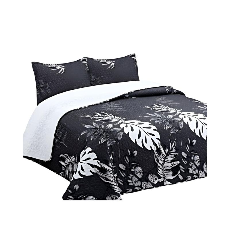 GENERICO - COBERTOR COLCHA QUILT SHERPA KING MEDIDA 250X270 cm
