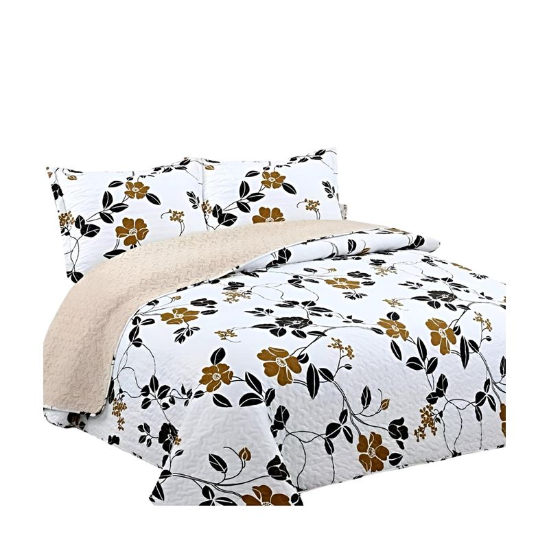 GENERICO - COBERTOR COLCHA QUILT SHERPA KING MEDIDA 250X270 cm