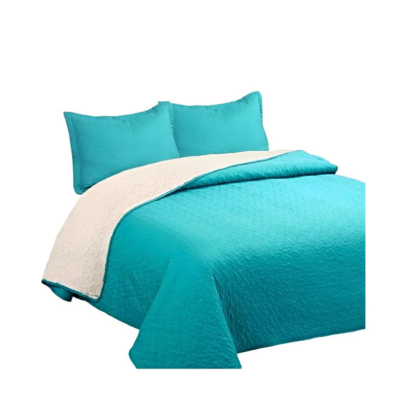 GENERICO - COBERTOR COLCHA QUILT SHERPA KING MEDIDA 250X270 cm