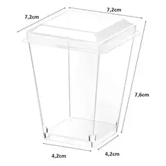 GENERICO - Vasos Acrílicos Transparentes para Postres con Tapa (20 Pcs)