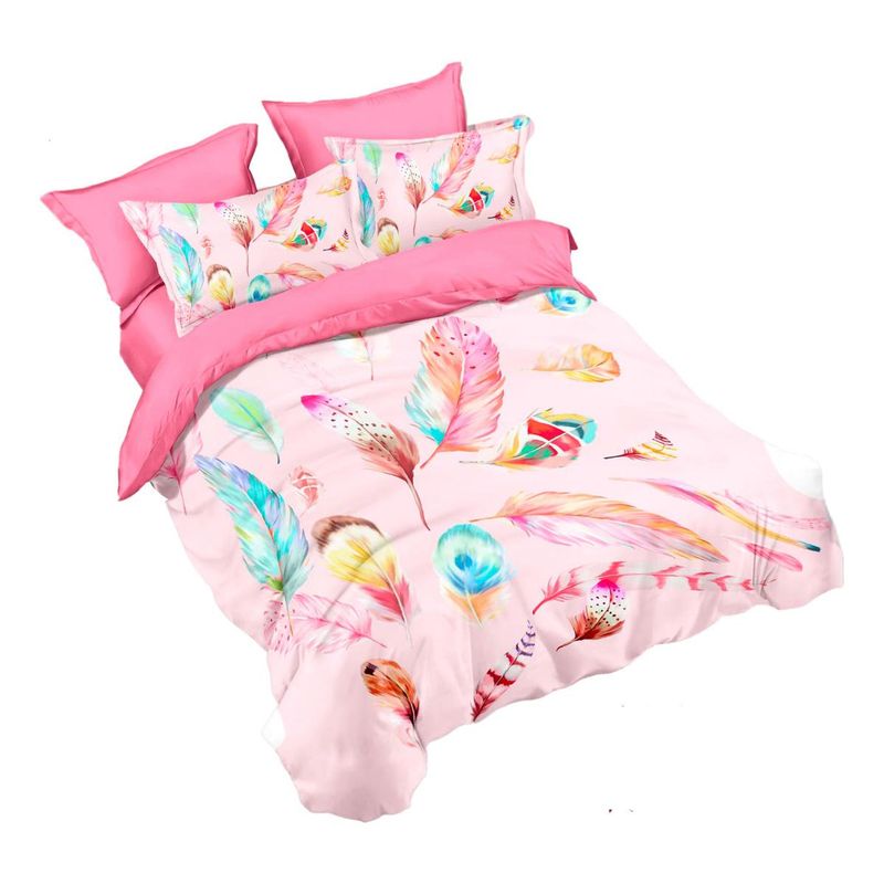 GENERICO - Cubrecama Infantil Quilt Colorido para 1.5 Plazas con Funda
