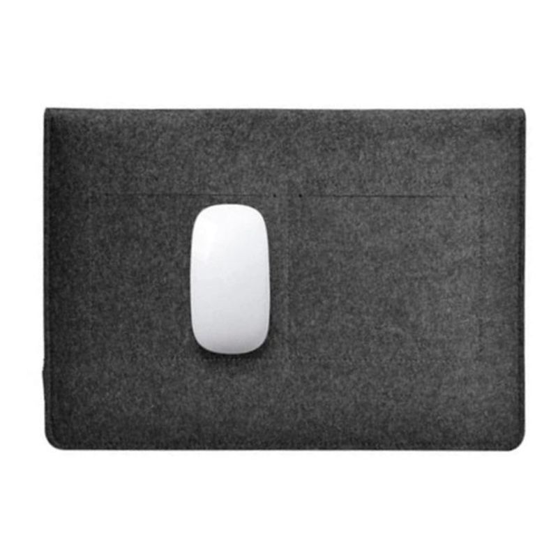 GENERICO - Funda de Fieltro Gris para MacBook y iPad de 10 a 12"