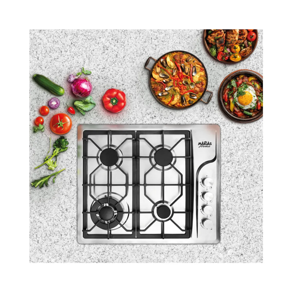 MAIGAS - Encimera a Gas 4 Platos High Quality HBS4505
