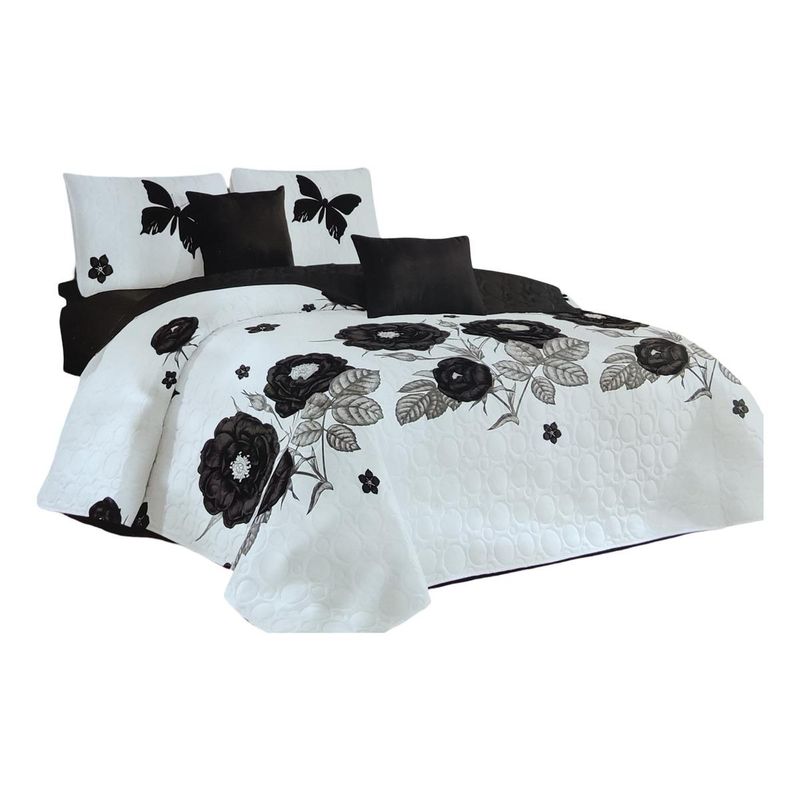 GENERICO - Cubrecama Reversible de Verano 1.5 Plazas con Fundas