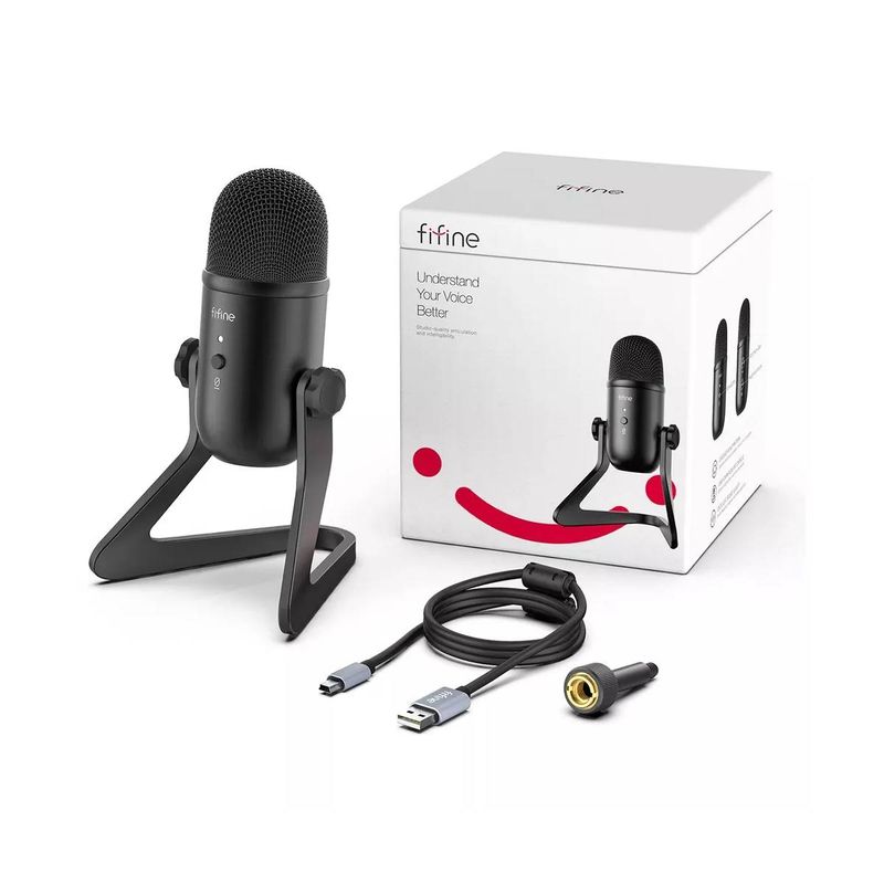 FIFINE - Micrófono Condensador Fifine Negro USB K678