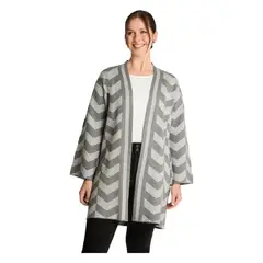 CURVI - Tapado Manga Larga Jacquard Gris