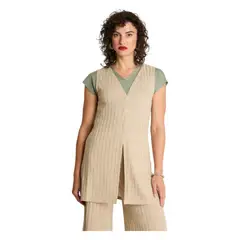 CURVI - Tapado Sin Mangas De Lanilla Beige